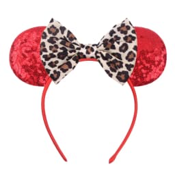 1pc Chic Mouse Ears Headband Sequins 5"Bow Hairband For Girls Women Holiday Festival Party DIY Women Hair Accessories Gift