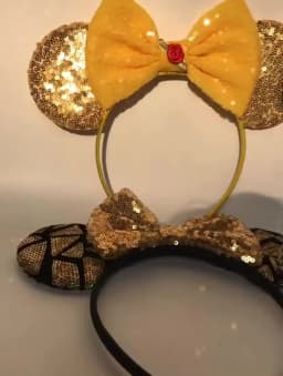 1pc Chic Mouse Ears Headband Sequins 5"Bow Hairband For Girls Women Holiday Festival Party DIY Women Hair Accessories Gift