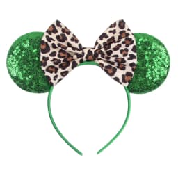 1pc Chic Mouse Ears Headband Sequins 5"Bow Hairband For Girls Women Holiday Festival Party DIY Women Hair Accessories Gift