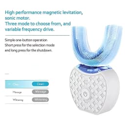 Ultrasonic Toothbrush,U Shape Toothbrush Ultrasonic Teeth Cleaner Teeth Whitening Lamp 360 Adult Electric Automatic Toothbrush