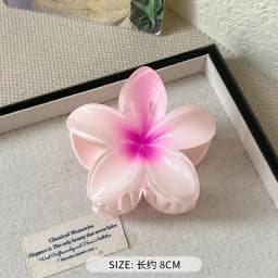 8CM Gradient Large Flower Acrylic Hair Clip For Women Sweet Hair Claws Crab Clamp Barrettes Hawaiian Headwear Accessories