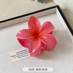 8CM Gradient Large Flower Acrylic Hair Clip For Women Sweet Hair Claws Crab Clamp Barrettes Hawaiian Headwear Accessories