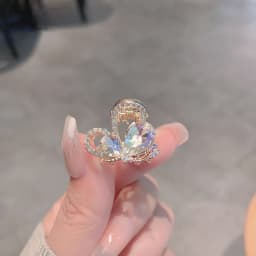 Shining Crystal Rhinestone Butterfly Hair Claw Mini Princess Head Top Clip High-end Side Bangs Clip Women's Hair Accessories