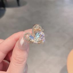 Shining Crystal Rhinestone Butterfly Hair Claw Mini Princess Head Top Clip High-end Side Bangs Clip Women's Hair Accessories