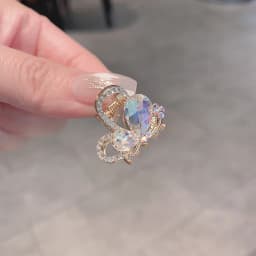 Shining Crystal Rhinestone Butterfly Hair Claw Mini Princess Head Top Clip High-end Side Bangs Clip Women's Hair Accessories