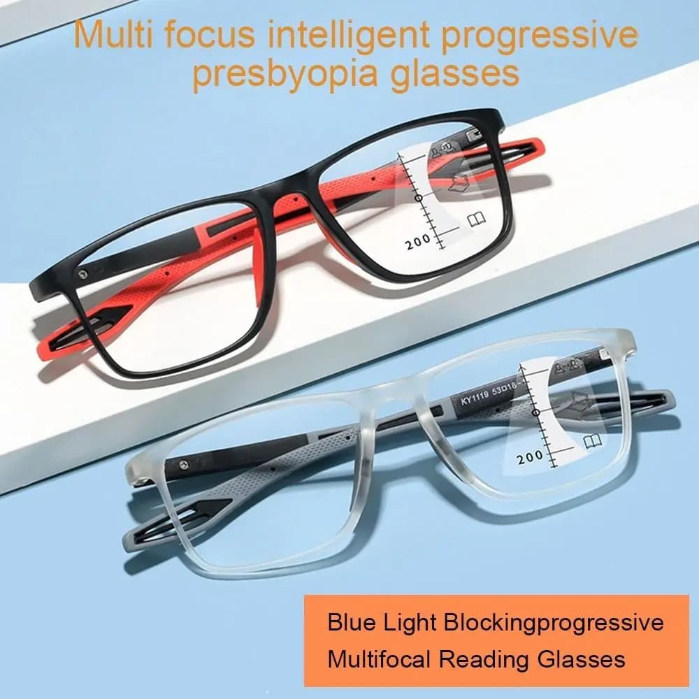 TR90 Anti-blue Light Multifocal Reading Glasses Men Women Progressive Near Far Eyewear Ultralight Sports Farsight Eyeglasses
