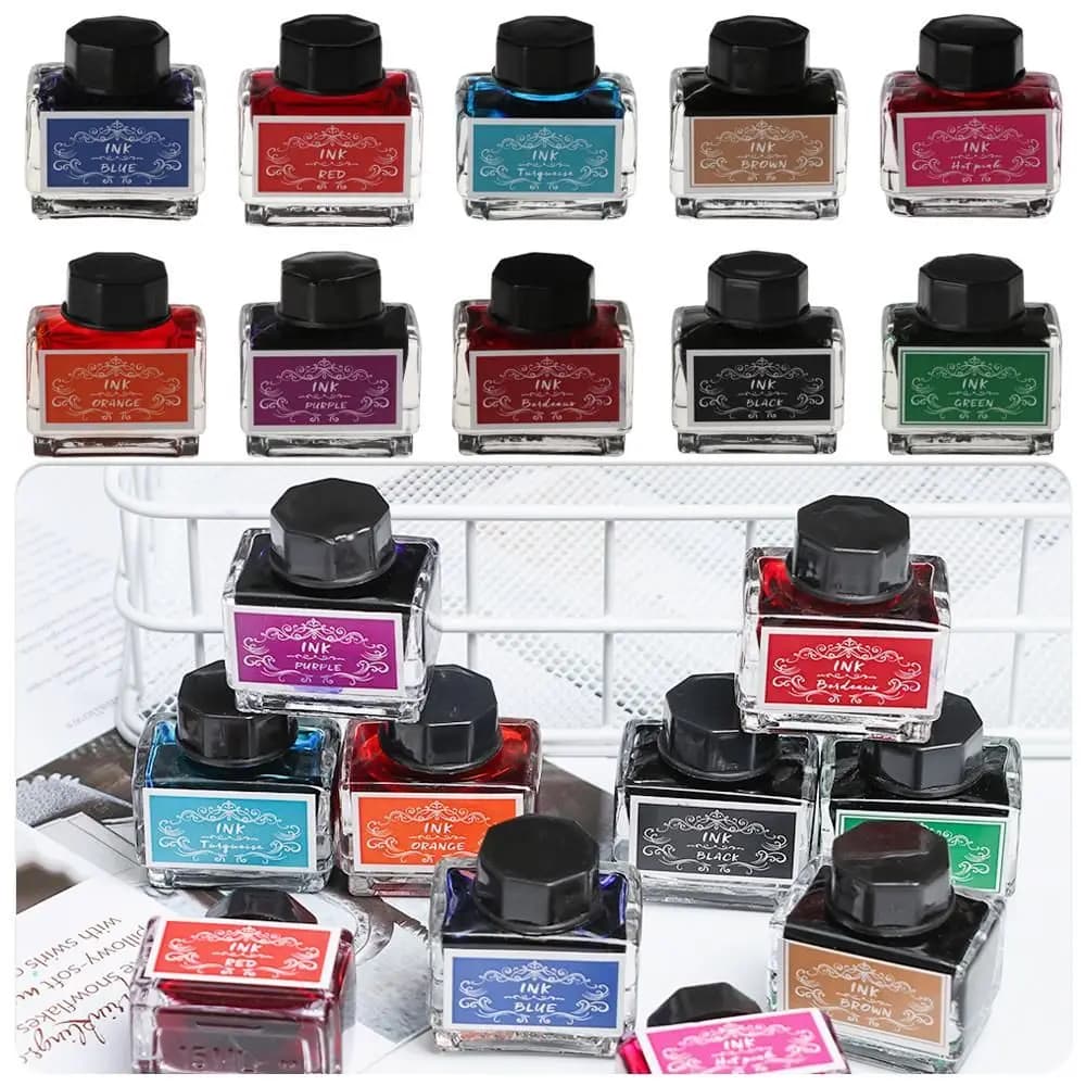 Carbon-free Ink For Fountain Pen 15ml Non-carbon Ink Fountain Pens Stationery Pen Ink Bottle Printer Chemical Ink