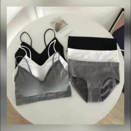 Women's Sports Bra Set Underwear Bra Korean Style Push Up No Steel Ring Bra Sexy Tube Top High Elastic Panty Set
