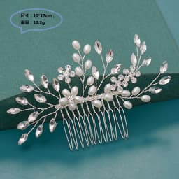 Trendy Wedding Hair Accessories Hair Comb Pearl Headdress Bridal Flower Hair Comb woman Tiara Prom Handmade Hair ornaments