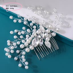 Trendy Wedding Hair Accessories Hair Comb Pearl Headdress Bridal Flower Hair Comb woman Tiara Prom Handmade Hair ornaments