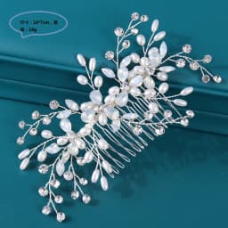 Trendy Wedding Hair Accessories Hair Comb Pearl Headdress Bridal Flower Hair Comb woman Tiara Prom Handmade Hair ornaments