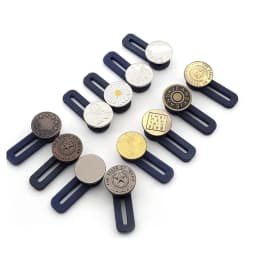 6Pcs Sewing Buttons Adjustable Disassembly Retractable Jeans Waist Button Metal Extended Buckles Pant Waistband Expander