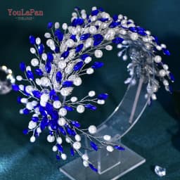 YouLaPan Bride Pearl Headband Rhinestone Chain Wedding Women Hair Pieces Handmade Headwear Trendy Party Hair Accessories HP739