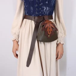 UYEE Medieval Belt Elf Leaf Waist Bag Renaissance Belt Cosplay Copper Coin Waist Bag Skirt Buckle Prop Leather Belt Halloween
