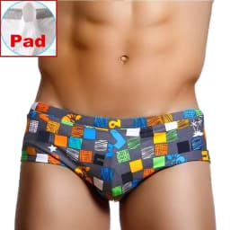 Men Swimwear Brazilian Traditional Cut Swimsuits Swim Bikini Surf Boxer Briefs Board Shorts Trunks Black and Red Sunga