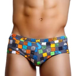 Men Swimwear Brazilian Traditional Cut Swimsuits Swim Bikini Surf Boxer Briefs Board Shorts Trunks Black and Red Sunga