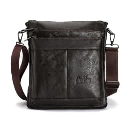 Men's Leather Messenger Bag Business Shoulder Bag Small Crossbody Bag Multi Function Messenger Bag Men's Travel Bag