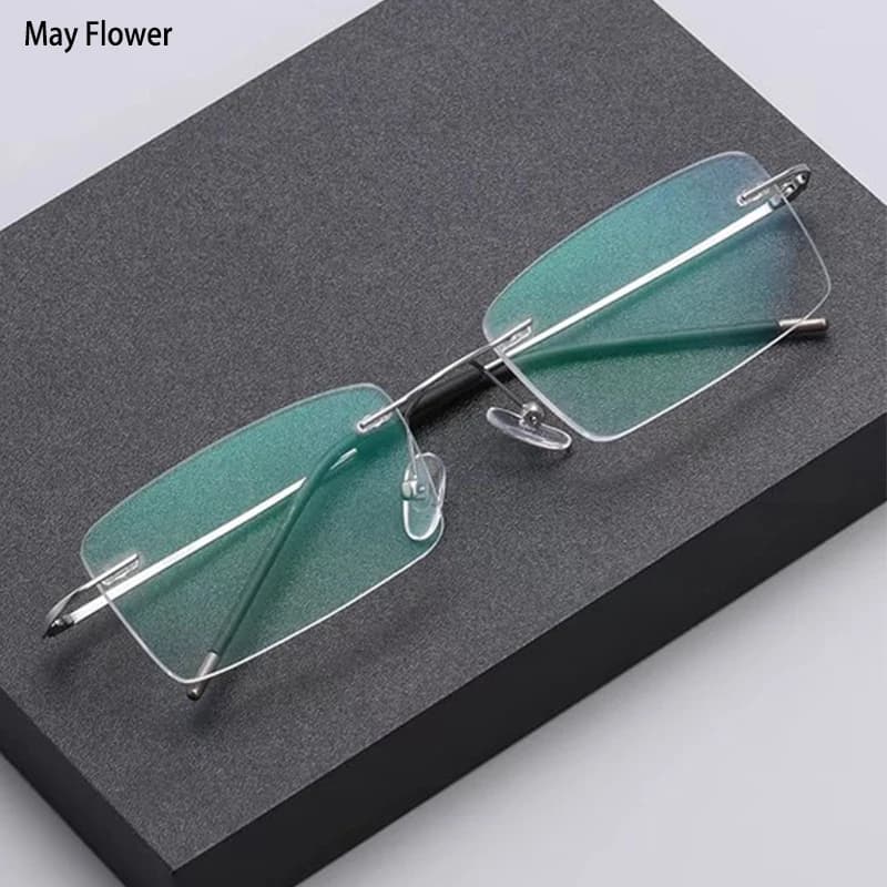 Anti Blue Light Ultralight Memory Rimless Reading Glasses Men Women Presbyopic Eyeglasses Hyperopia Eyewear +1.0 to +3.5