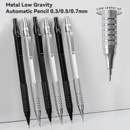 0.3 0.5 0.7 mm Mechanical Pencil Low Center of Gravity Metal Writing Art Drawing Painting Automatic Pencil Office School Supply