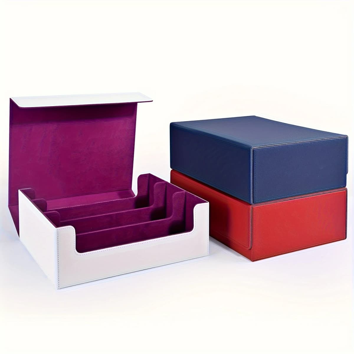 Trading Card Storage Box, Can Hold 1800+ Single Decks, Magnetic Closure PU Leather Card Box, Fits for TCG, Yugioh Cards