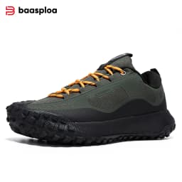 Baasploa Hiking Shoes Men Outdoor Waterproof Camping Resistant Non Slip Sneakers Male Casual Lightweight Lace-Up Walking Shoes
