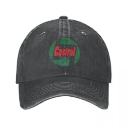 Castrol Men Baseball Cap Retro Oil Gas Logo Car Motorsport Distressed Denim Washed Caps Hat Outdoor Adjustable Snapback Hat