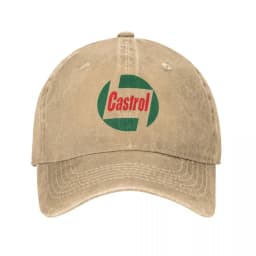 Castrol Men Baseball Cap Retro Oil Gas Logo Car Motorsport Distressed Denim Washed Caps Hat Outdoor Adjustable Snapback Hat