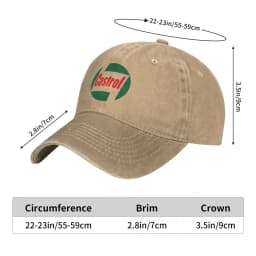 Castrol Men Baseball Cap Retro Oil Gas Logo Car Motorsport Distressed Denim Washed Caps Hat Outdoor Adjustable Snapback Hat