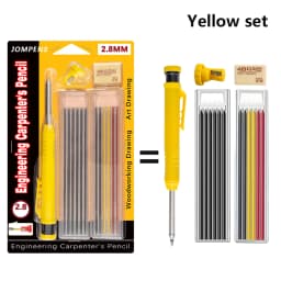 Solid Carpenter Pencil Set Deep Hole Marking Tool Pen Built In Pencil Sharpener Carpenter Lead Core Automatic Pencil Drawing Pen