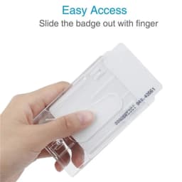 Credential Holder Hard Plastic Identification Card Holder Transparent Hanging Card Holder With Lanyards Credentials Stationery