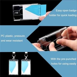 Credential Holder Hard Plastic Identification Card Holder Transparent Hanging Card Holder With Lanyards Credentials Stationery