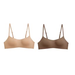 2Pcs/Set Non-wire Bras Women's Seamless U-Neck Fixed Cup Bra Small Breast Sexy Lingerie Everyday Comfort Bralette Intimates