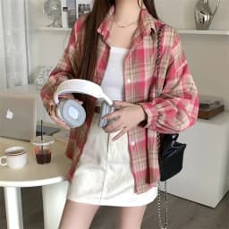 Black Flannel Shirt for Women Long Sleeve Collared Button-Up Tartan Plaid Shirt Jacket Teen-girl Casual Everyday Outfit