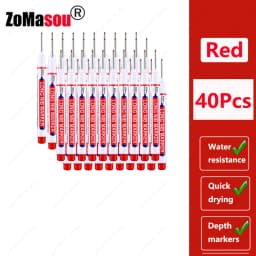 1-100Pcs 2cm Waterproof Long Head Markers Deep Hole Marker Pen for Metal Carpenter Red/Black/Blue/Green Ink Woodworking Tools