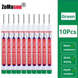 1-100Pcs 2cm Waterproof Long Head Markers Deep Hole Marker Pen for Metal Carpenter Red/Black/Blue/Green Ink Woodworking Tools