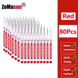 1-100Pcs 2cm Waterproof Long Head Markers Deep Hole Marker Pen for Metal Carpenter Red/Black/Blue/Green Ink Woodworking Tools