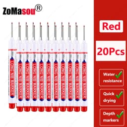 1-100Pcs 2cm Waterproof Long Head Markers Deep Hole Marker Pen for Metal Carpenter Red/Black/Blue/Green Ink Woodworking Tools