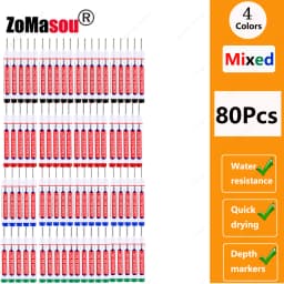 1-100Pcs 2cm Waterproof Long Head Markers Deep Hole Marker Pen for Metal Carpenter Red/Black/Blue/Green Ink Woodworking Tools