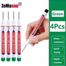 1-100Pcs 2cm Waterproof Long Head Markers Deep Hole Marker Pen for Metal Carpenter Red/Black/Blue/Green Ink Woodworking Tools