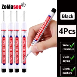 1-100Pcs 2cm Waterproof Long Head Markers Deep Hole Marker Pen for Metal Carpenter Red/Black/Blue/Green Ink Woodworking Tools