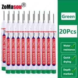 1-100Pcs 2cm Waterproof Long Head Markers Deep Hole Marker Pen for Metal Carpenter Red/Black/Blue/Green Ink Woodworking Tools
