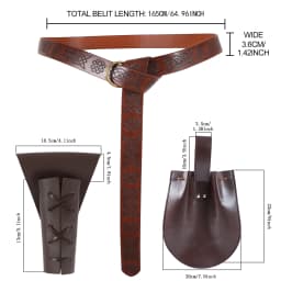 3 Pack Medieval Female Warrior Style Renaissance Sword Sheath Vintage Waist Bag Viking Fanny Pack Halloween Cosplay Decoration