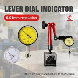 Dial Indicator Set 0.01mm Resolution Precision Test Indicator With Universal Flexible Magnetic Base Stand Holder For Calibration