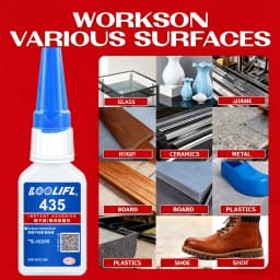 LOOLIFL 20g 435 Super Glue Quick-drying Cyanoacrylate Instant Leather Rubber DIY Wood Metal Strong Bond Liquid Adhesive Tool