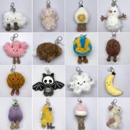Sky Dragon Pendant Marshmallow Plush Keychain Cherry Plush Keychain Golf Series Plush Toy Backpack Charm Halloween Gift