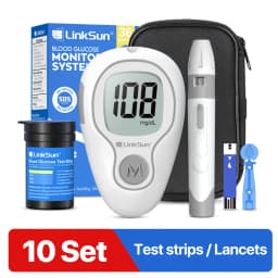 LinkSun Blood Glucose Meter G-425-3 Glucometer No Code for Diabetes Test 10/50/100pcs Strips Lancets Medical Blood Sugar MG/MMOL