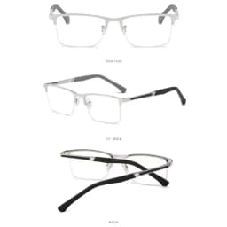 Men's Half-frame Business Reading Glasses Anti-blue Light Anti-fatigue Metal Frame Presbyopia Glasses +1.0 To +4.0