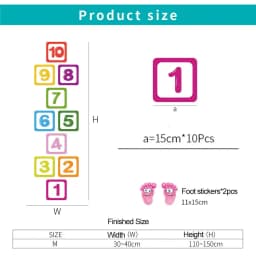 Home Nursery Kindergarten Decoration Number Grids Hopscotch Game Floor Stickers Parent-child Gift