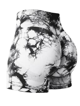 2024 Summer New 16 Color Sexy Tie Dye Shorts Woman Fitness Seamless Butt Lifting Shorts One Pieces Activewear Running Outdoors