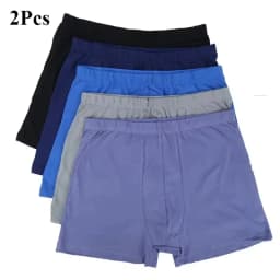 2Pcs 100 Cotton Men's Boxer Shorts Soft Breathable Underwear Big Tall Sizes 8XL-10XL Comfortable Plus Size Underpants for Men